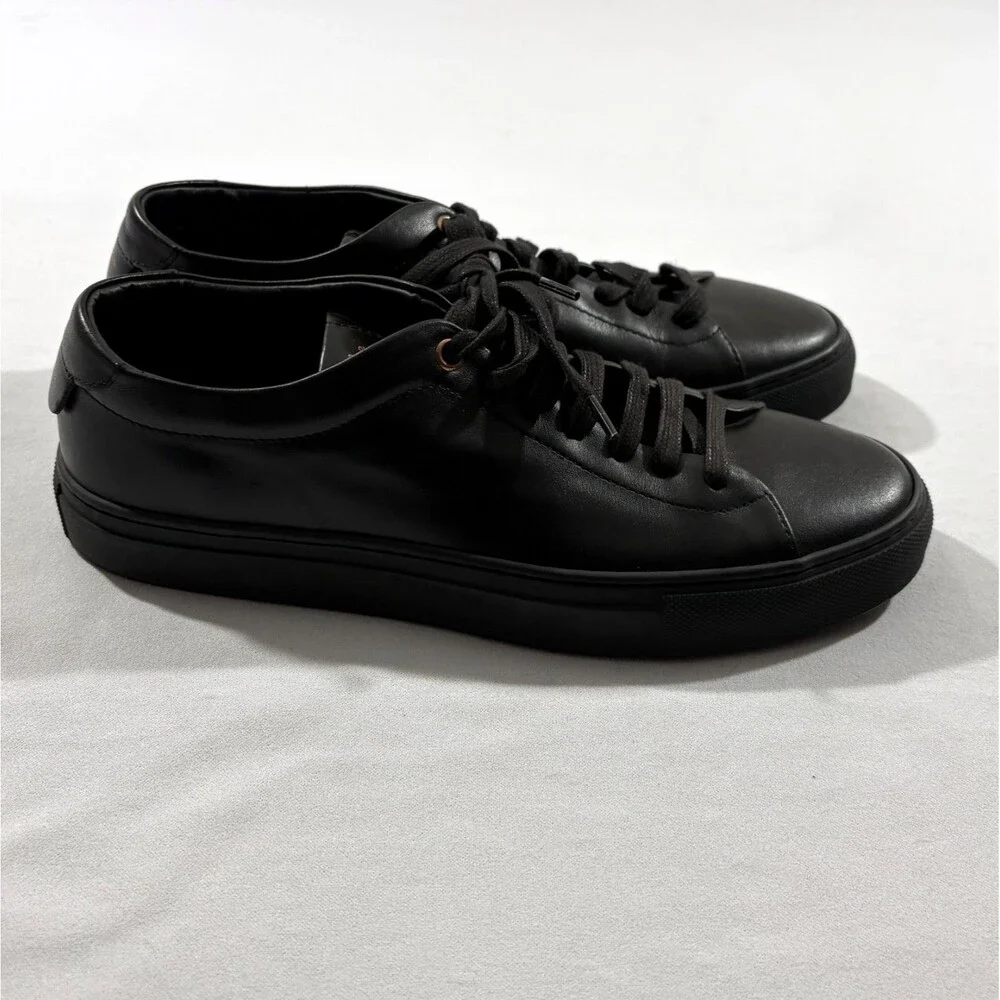 Good Man Edge Lo Top Sneaker Black Nappa Leather Mono Italy Mens Shoes Sz 7